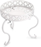OwnMy Metal Round Plant Stand Rustproof Iron Flower Pot Holder, Indoor Outdoor Plant Stand Heavy Duty for Home, Garden, Patio, Modern Plant Stands Display Potted Rack (White)