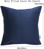 Thmyo 4-Pack 100% Cotton Comfortable Solid Decorative Throw Pillow Case Square Cushion Cover Pillowcase Sublimation Blank Pillow Covers Christmas DIY Throw Pillowcase(20x20inch/50x50cm,Midnight Blue)