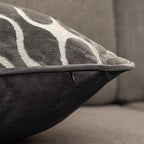 Yangest Silver Grey Square Throw Pillow Cover Wavy Velvet Cushion Cover Modern Zippered Pillowcase for Sofa Couch Bedroom Living Room Chair, 18 x 18 Inch