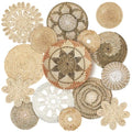 Xuhal 15 Pcs Boho Wall Basket Decor Handcrafted Seagrass Woven Wall Basket Rustic Round Woven Hanging Art for Home Farmhouse Kitchen Table Living Room(Classic Style) - style: Classic