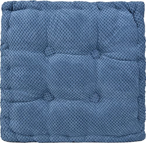 ChezMax Floor Pillow & Cushion, Large Meditation Chair Cushions, Thick Square Seat Pad, Soft Velvet Tufted Seating Pouf for Indoor/Outdoor Yoga Bench Rocking Chair Room Tatami Sofa, Navy Blue 18"x18" - color: Navy Blue M