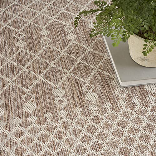 Nourison Home Positano Beige 7' x 10' Area Rug - Easy Clean, Non Shedding, Bed Room, Living Room, Dining Room, Kitchen (7' x 10') - color: Beige, size: 7' x 10' (Rectangular)