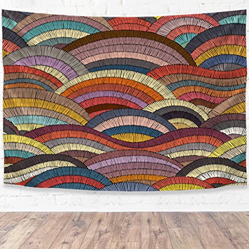 Pro-Graphx Tapestry For Bedroom Aesthetic- Made in the USA From Recycled Fabric Boho Wall Decor Aesthetic Room Decor Wall Art Dorm Decorations- 53 inch by 70 inch - Embroidery Pattern