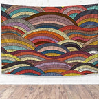Pro-Graphx Tapestry For Bedroom Aesthetic- Made in the USA From Recycled Fabric Boho Wall Decor Aesthetic Room Decor Wall Art Dorm Decorations- 53 inch by 70 inch - Embroidery Pattern