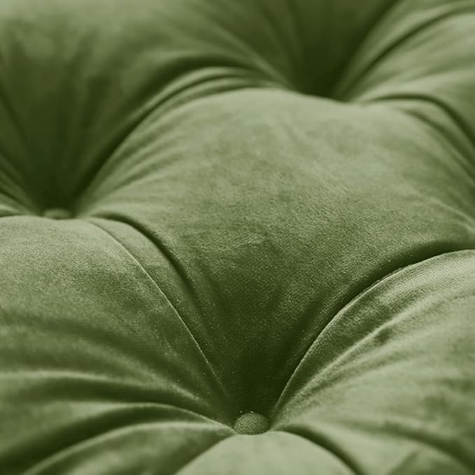 vctops Soft Velvet Chair Pads with Ties Comfy Solid Seat Cushion for Dining Chairs, Office Chairs, Hardwood Floors (Grass Green, 16"x16")