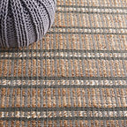 SAFAVIEH Area Rug 8x10 - Natural Fiber Collection - Large - Olive & Natural, Handmade Jute & Cotton, Boho Stripe Farmhouse Rustic Design, Ideal for Living Room, Bedroom, Dining Space (NFB656X) - color: Olive/Natural, size: 8' x 10' (Rectangular)