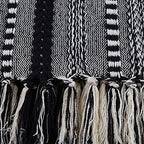 DII Braided Striped Decorative Throw Blanket, 50x60, Black - color: Black