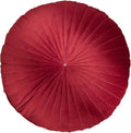 HLOVME Round Pillow Cushion for Couch Velvet Decorative Small Throw Pillow Solid Color for Living Room Bed Floor 15.7”, Wine Red
