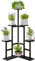 IBUYKE 6 Tier Plant Stand Indoor, Tall Flower Pot Stand for Multiple Plants, Tiered Corner Plant Shelf for Living Room Patio Balcony Garden, , Black TMJ072B