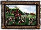 Pure Country Weavers The Fox Hunt Dog Woven Blanket - Gift Cotton Tapestry Throw - Made in The USA - 72" x 54" - color: Fox Hunt, size: 72" x 54"