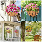 Y&M 2 Pack 16 Inch Coco Liners for Hanging Basket Planters, Round Natural Coconut Coir Fiber Replacement Liners for Outdoor Garden Flower Baskets and Planters - size: 2pc 16inch