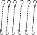 Chain for Hanging Plants,11 Inch Black Hanging Chain, Small Hanging Basket Chain Kits with Hooks for Bird Feeder Hanging Basket Extender Porch Wind Chime (Black, 11 Inch-6PCS)