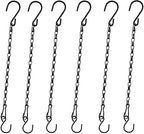 Chain for Hanging Plants,11 Inch Black Hanging Chain, Small Hanging Basket Chain Kits with Hooks for Bird Feeder Hanging Basket Extender Porch Wind Chime (Black, 11 Inch-6PCS)