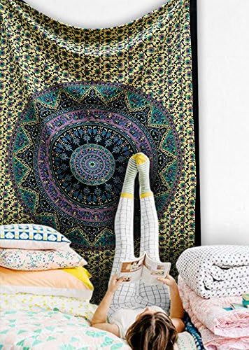 Popular Handicrafts Kp636 Twin hippie Mandala Wall Art Hippie Wall Hanging Bohemian Bedspread Exclusively
