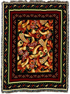 Pure Country Weavers Chili Peppers Blanket by Elena Vladykina - Garden Floral Gift Tapestry Throw Woven from Cotton - Made in the USA (72x54) - color: Chili Peppers