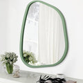 Asymmetrical Mirror for Wall Irregular Wood Frame Modern Unique Wall Mirror Decorative Vanity Bathroom Living Room Bedroom Entryway Hallway Artistic Mirror 20"x16"