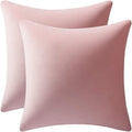 Throw Pillow Covers 16x16 Pink: Pack of 2 Cozy Soft Velvet Square Modern Luxury Decorative Throw Pillow Cases for Sofa Couch Living Room Bed Home Decor