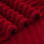 Red Fleece Throw Blanket 108”×90” for Couch Sofa Bed,Super Soft Cozy Plush Microfiber Flannel Blanket with Stripes Design Lightweight for Adults,Woman,Girls