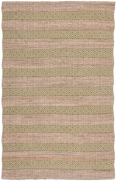 SAFAVIEH Area Rug 8x10 - Natural Fiber Collection - Large - Green & Natural, Handmade Jute & Cotton, Boho Farmhouse Rustic Design, Ideal for Living Room, Bedroom, Dining Space (NFB653Y)