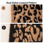 MH MYLUNE HOME Micro Plush Microfiber Polyester Blanket (71x78 inch, Brown) Ultra Soft & Warm Reversible Leopard Pattern Blanket for Sofa Couch Bed, Extra Large - color: Leopard Brown, size: 71"x78" - 550 GSM
