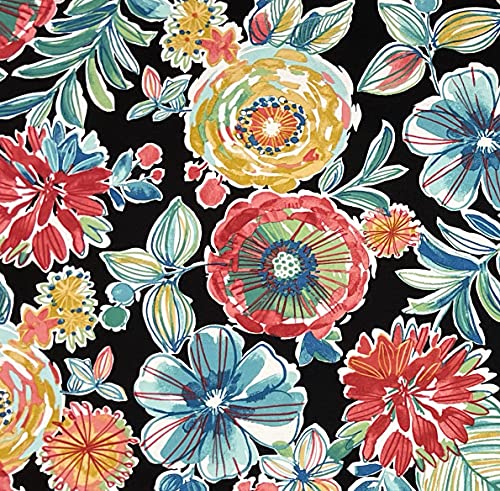 RSH DECOR: Tufted U-Shapes & Lumbars 2 of Each | 19” x 19” & 20" x 12" | Water-Resistant Spun Fabric | Outdoor Wicker Cushions & Support Pillows for Patio Furniture | Colsen Noir - Made in USA - color: Colsen Noir, size: 19" x 19" & 20" x 12"