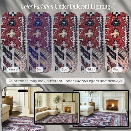 Fame Rugs Modern Oushak Rug 2x3, Vintage Turkish Navy Blue Oriental Antique Inspired Area Rugs, Washable Foldable Luxury Living Room Bedroom (388NB, 2' x 3') - color: 400rn, size: 2' x 3' (Rectangular)