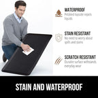 GORILLA GRIP Comfortable Cushioned Kitchen Mats for Floor, 58x20, Waterproof and Stain Resistant Soft Top, 3/4 Inch Thick Ergonomic Standing Desk Anti Fatigue Mat, Foam Supports Ankles and Feet, Black