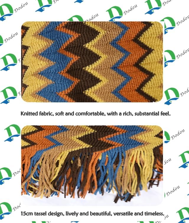 Boho Bohemian Throw Blanket for Couch Sofa Bed, Soft Cozy Lightweight Boho Blankets Knitted with Tassel, Decorative Blanket All Season 50x60 inches (Coffee)