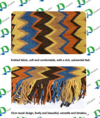 Boho Bohemian Throw Blanket for Couch Sofa Bed, Soft Cozy Lightweight Boho Blankets Knitted with Tassel, Decorative Blanket All Season 50x60 inches (Coffee)
