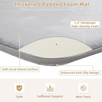 Thick Baby Play Mat for Floor,Padded Foam 59x39 Nursery Rug,Ultra Soft Support&Plush Feel Tummy Time Mat,Non Slip for Toddler,Infants,Kids Play,Yoga,Baby Crawling (Light Grey)