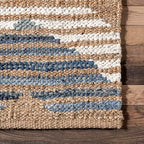 nuLOOM Hand Braided Marla Denim And Jute Diamonds Runner Rug, 2' 6" x 6', Off-white - color: Marla Off-white, size: 2'6" x 6' (Rectangular)