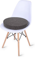 Tromlycs 14 Inch Round Bar Stool Cushion Non-Slip Foam Seat Pad Removable Cover for Circle Chairs (14x14 Inches, Gray)