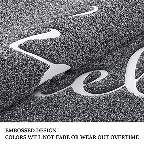 Door Mat (30"x17.5",Grey), Welcome Mat Low Profile Front Doormat Non Slip Rugs for Entryway, Patio, High Traffic Areas - color: Grey, size: 1'6" x 2'6" (Rectangular)