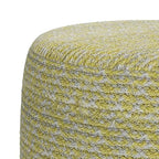 SIMPLIHOME Bayley Transitional Round Braided Pouf in Muted Yellow and Natural Cotton for the Living Room, Bedroom and Kids Room - color: Muted Yellow and Natural