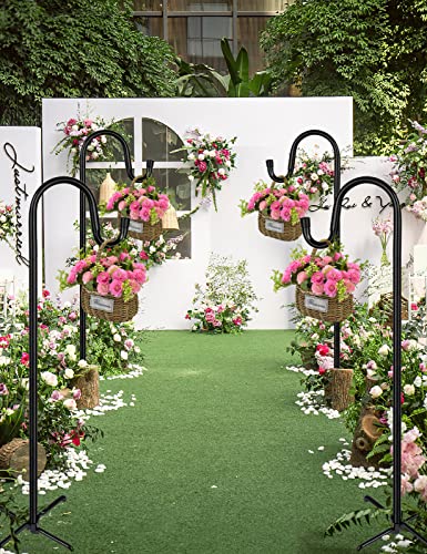 Ottsuls Shepherd-Hooks Adjustable for Bird-Feeder Lantern Plant-Hook Garden-Stake - Plant Stand Hanger for Outdoor Flower Basket, Bird Feeder Hanger Weddings Decor - size: 76 INCH, style: A-2 Pack