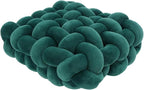 Knot Pillow Meditation Cushion Large Floor Cushions for Sitting Funky Throw Pillows Chair Pillows Soft Pad Square Knotted Seat Cushions for Home Decoration Living Room Bedroom Sofa Couch Green