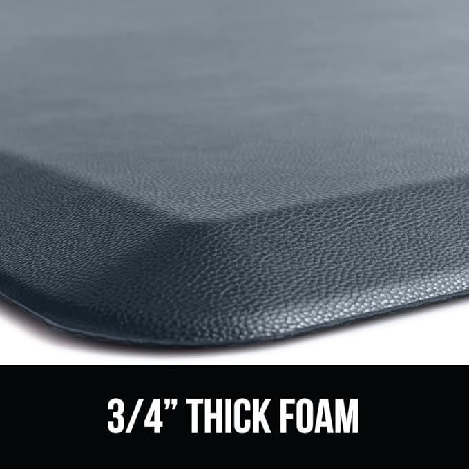 GORILLA GRIP Comfortable Cushioned Kitchen Mats for Floor, 39x20, Waterproof and Stain Resistant Soft Top, 3/4 Inch Thick Ergonomic Standing Desk Anti Fatigue Mat, Foam Supports Ankles, Feet, Charcoal