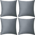 Thmyo 4-Pack 100% Cotton Comfortable Solid Decorative Throw Pillow Case, Square Cushion Cover Pillowcase Sublimation Blank Pillow Covers DIY Throw Pillowcase for Sofa(16x16 inch/ 40x40cm, Dark Grey)