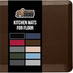 GORILLA GRIP Comfortable Cushioned Kitchen Mats for Floor, Waterproof and Stain Resistant Soft Top, 3/4 Inch Thick Ergonomic Standing Desk Anti Fatigue Mat, Foam Supports Ankles and Feet, 17x24, Brown