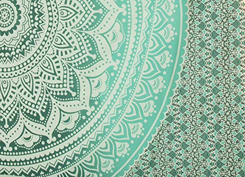 Popular Handicrafts Tapestry Wall Hanging Hippie Ombre Mandala Bohemian Hippy Intricate Indian Tapestries Bedspread 84 x 90 Inches (215cm x 230cm) Grey Green - color: Grey Geen, size: 90.6"L x 84.7"W