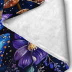 Cute Whimsical Mushroom Throw Blanket Aesthetic Dark Botanical Florals Throw,Witchy Gifts for Women,Gothic Gifts,Soft Cozy Warm Moth Witchy Plush Blanket Throw for Women Girls Mom 30"x40"
