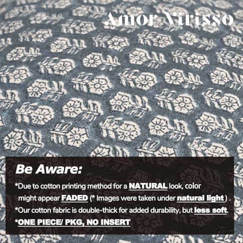 Amor Virisso Floral Pillow Covers 18x18 Couch Pillows for Living Room Farmhouse Neutral Pillow Covers Decorative Throw Pillow Covers Accent Sofa Pillows 1PC, Dusty Blue - color: Dusty Blue, size: 18" x 18" (Pack of 1)
