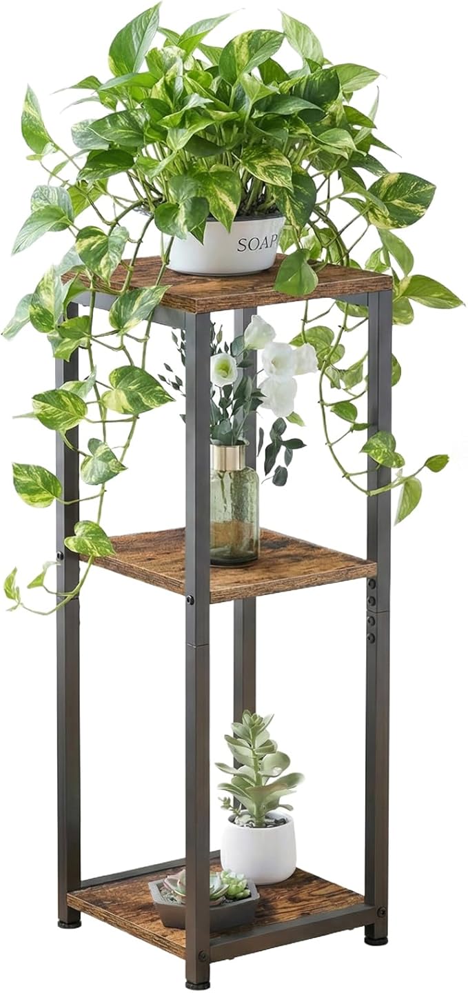 3 Tier Tall Plant Stand Indoor, 32.5" Corner Plant Stands for Indoor Plants Multiple, Multi-Functional Small Side Table for indoor Plants