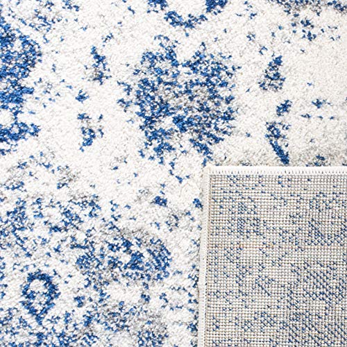 SAFAVIEH Madison Collection Runner Rug - 2'3" x 6', White & Royal Blue, Boho Chic Distressed Design, Non-Shedding & Easy Care, Ideal for High Traffic Areas in Living Room, Bedroom (MAD611C) - color: White/Royal Blue, size: 2'3" x 6' (Runner)