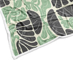 Boho Abstract Colorful Floral Throw Blanket, Vintage Retro Patchwork Green Flower Botanical Geometric Aesthetic Groovy Flannel Throw Blanket for Chair Bed Sofa Couch, 50X60IN