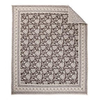 Levtex Home - Adare Cocoa Quilted Throw - (50x60in.) - Floral - Brown Taupe Cream - Reversible - Cotton - color: Cocoa