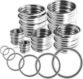 Ewparts Multi Size Metal Rings for Crafts 60 Pack Macrame Metal O Ring 3mm Thick None Welded Craft Rings for Sewing,Dog Leash,Dog Collor,Macrame Plant Hanger,Jewelry Making,Curtain,Keychain,Lanyard