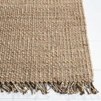 SAFAVIEH Natural Fiber Collection Runner Rug - 2'6" x 6', Grey, Handmade Boho Fringe Woven Jute, Ideal for High Traffic Areas in Living Room, Bedroom (NF368C) - color: Grey, size: 2'6" x 6' (Runner)