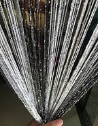 1x2 M Door String Curtain Rare Flat Thread Fringe Window Panel Room Divider Cute Strip Tassel for Wedding Coffee House Restaurant Parts (Black & Grey) - color: Black & Gray