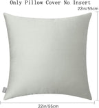 Thmyo 4-Pack 100% Cotton Comfortable Solid Decorative Throw Pillow Case Square Cushion Cover Pillowcase Sublimation Blank Pillow Covers DIY Throw Pillowcase for Sofa Bedroom(22x22 inch/ 55x55cm,Grey)